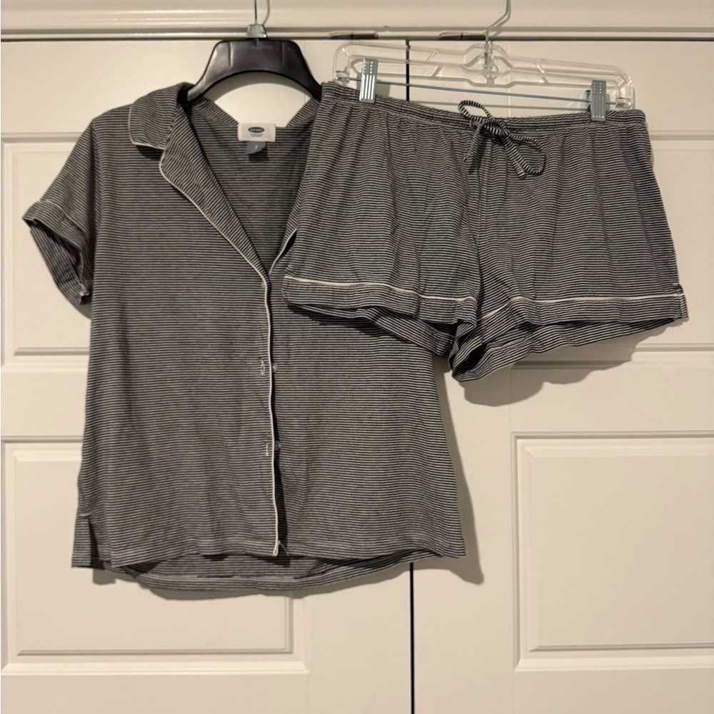Old Navy Charcoal Striped Women's Pajama Set